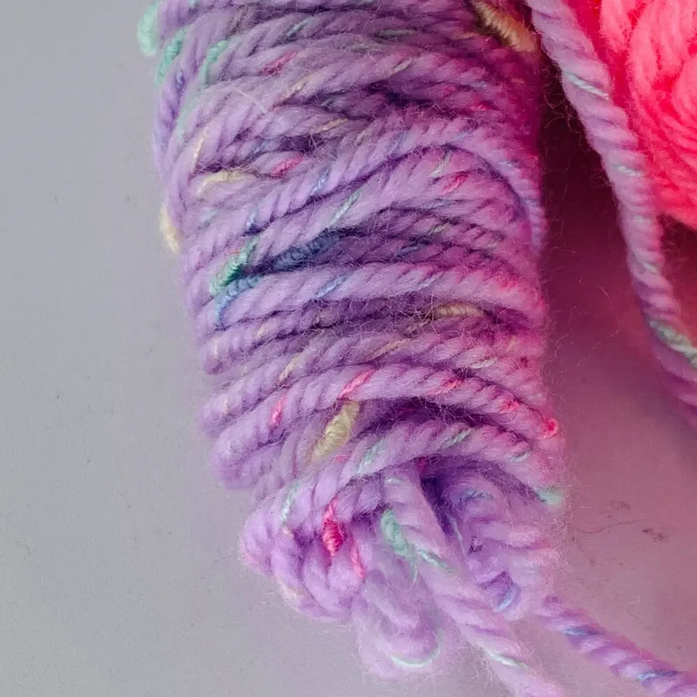 Acrylic Yarn Lot 4 Four Ply Multicolor Pink Lavender Blue White Sparkle Crafts